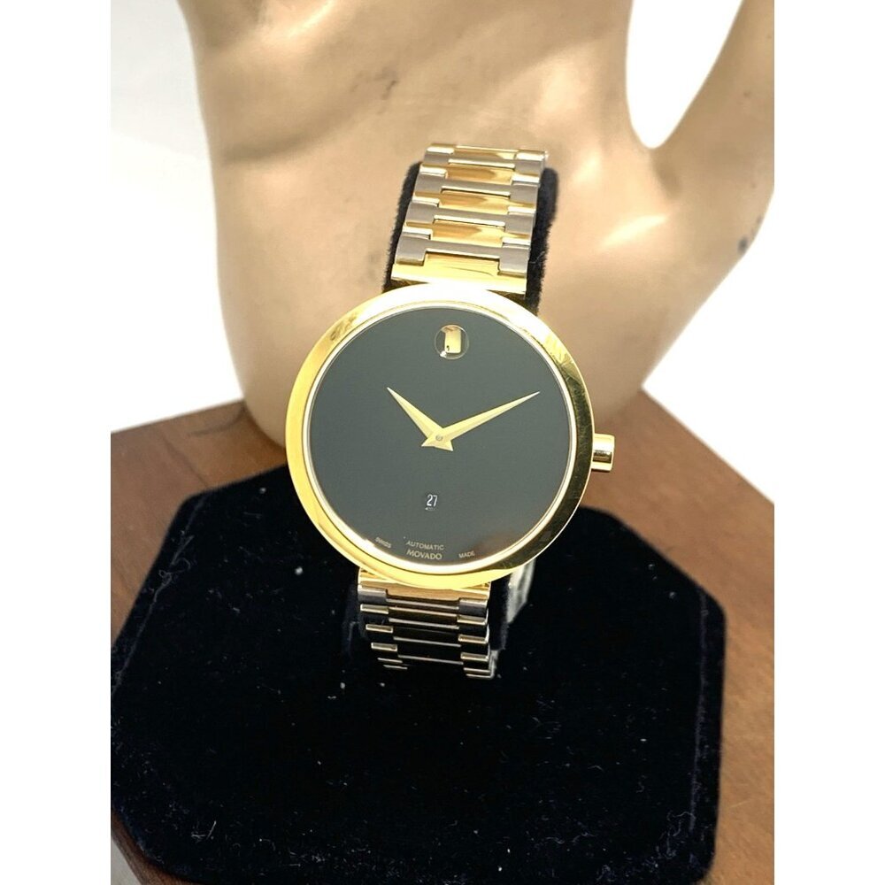 Movado Women's Watch 0607679 Museum Black Dial Swiss Automatic 2-Tone Steel 32mm